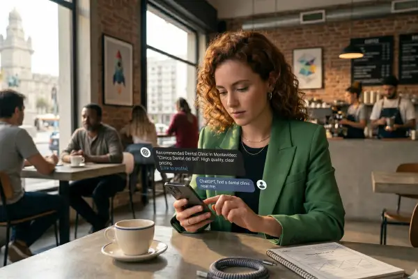 Datos estructurados y señales de un sitio web mostrados en pantalla